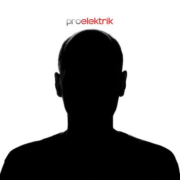 Silhouette of a person with the text 'proelektrik' above.