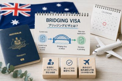 Australian passport and bridging visa information on desk.