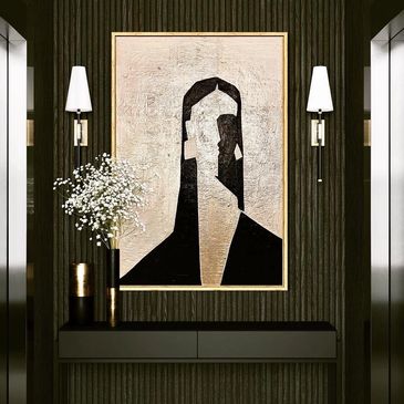 A remake from illustration to canvas, of ‘Woman No. 7’ by the amazingly talented illustrator & digit