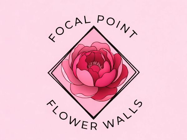 Logo featuring a pink flower inside a diamond with text around it.