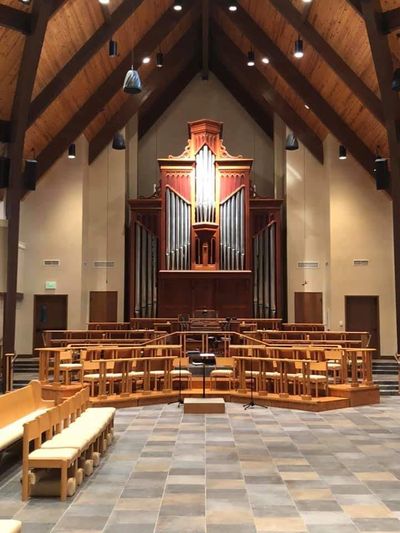 The Harrison & Harrison 3-manual, 
44-rank pipe organ at Trinity Episcopal Church in Vero Beach, FL
