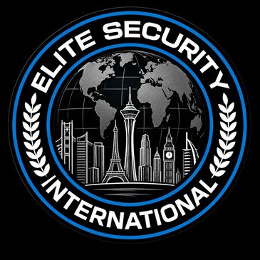 Elite Security International logo with global landmarks.
