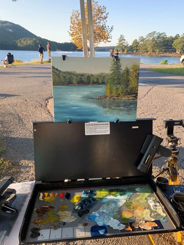 Painting en PleinAir Lake Allatoona, Georgia 2021.