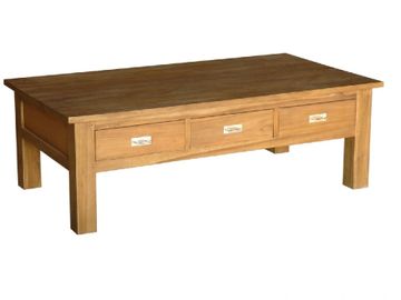 Amy Coffee Table 3 drawers natural wax - Apollo Furniture