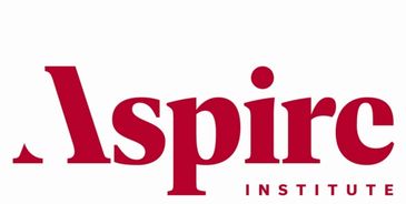 Logo of Aspire Institute in red font.