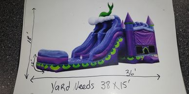 Double slide, waterslide bounce house