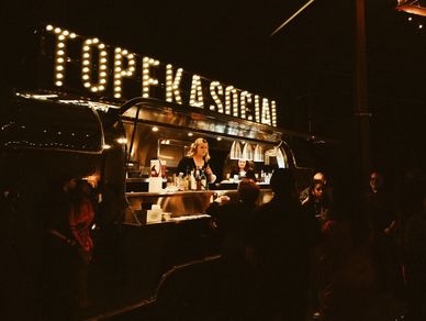 Air Stream Bar at Topeka Social Event Venue in Topeka Kansas just a short drive from Lawrence, KS.