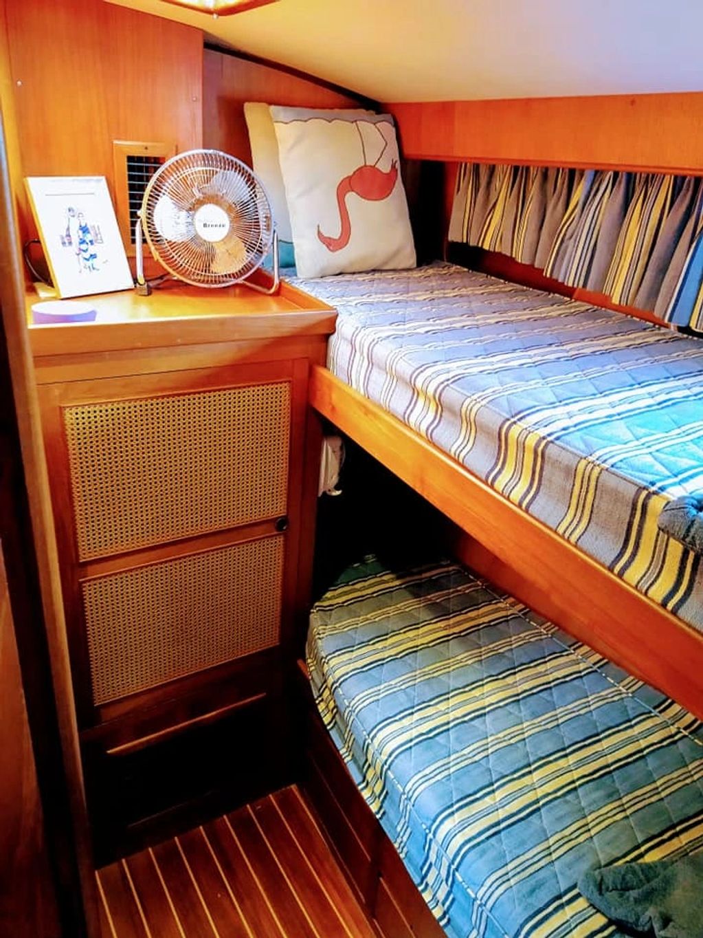 Private bunk room aboard the Midnight Fancy in Cocoa Beach