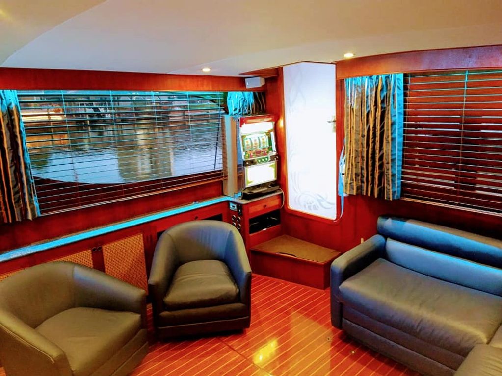 Rich teak through out the luxury yacht in cocoa beach
