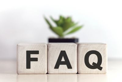 Image with the letters F,A and Q of the Frequently Ask Questions section about our services