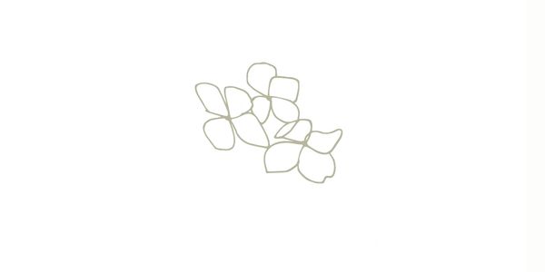 Abstract minimalist line art with irregular shapes on a white background.