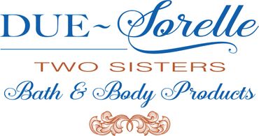 Due-Sorelle Bath and Body product logo. blue and copper. Vista, CA by Jill Roberts graphic designer