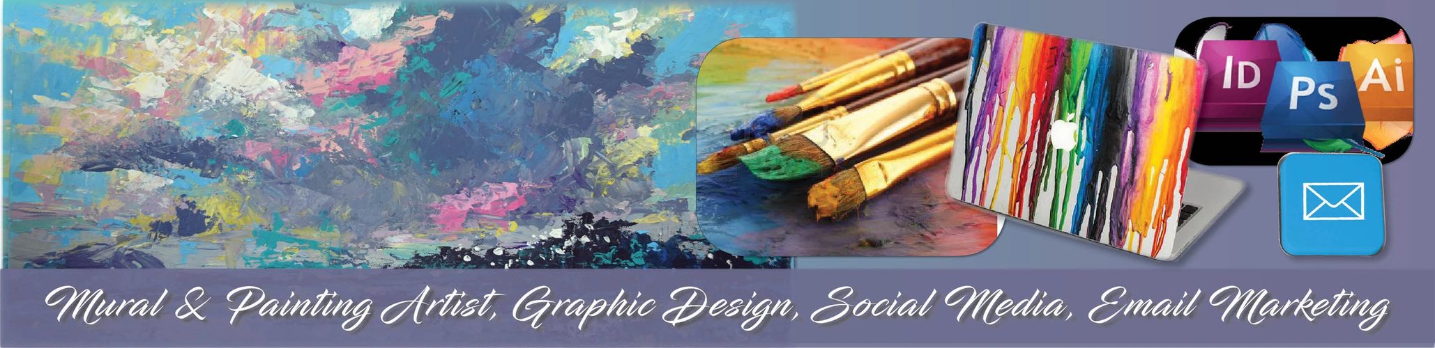 Jill Roberts Graphic Designer, social media, email marketing artist banner