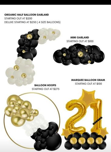 The costs for balloon garlands vary. 