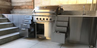 sterling stainless, stainless cabinet, stainless steel cabinet, outdoor kitchen, BBQ kitchen