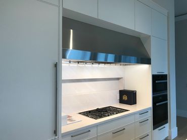 a custom stainless steel hood fan, extra-large pro hood fan, professional custom hood fan, large pr