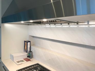 a custom stainless steel hood fan, extra-large pro hood fan, professional custom hood fan, large pr