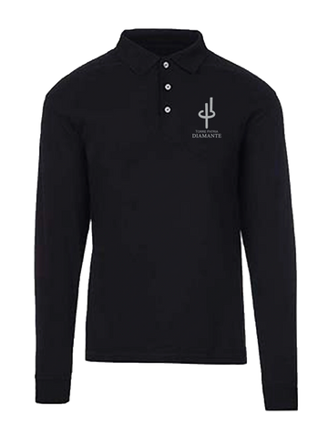 Playera polo manga larga con un bordado de un lado