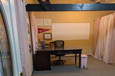 Comfortable classroom with collaborative workspace