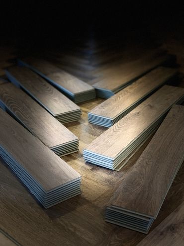 Herringbone LVP install