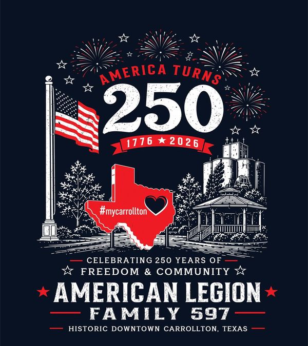 Celebrating America's 250th anniversary with community pride in Carrollton, Texas.