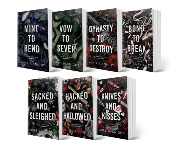 "Stolen Obsessions” series by Author Aurelia Knight with dark, thematic covers.
