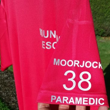 Mountain Rescue wicking t-shirt with silver reflective text. G4H Rescue