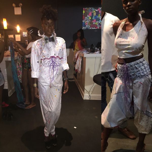 Models showcasing creative fashion designs