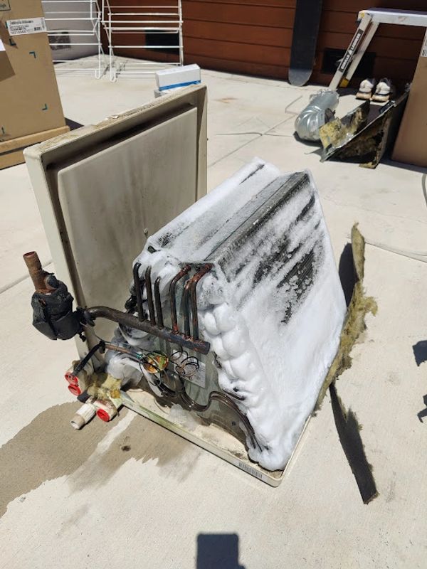 An iced up evaporator coil repair
(Walnut Creek, CA)
