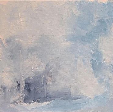 Acrylic diptych, each 14 x 14