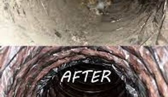 Air duct before and after professional duct cleaning