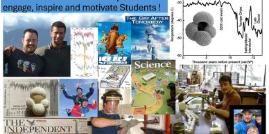 Collage showcasing science, motivation, and education.