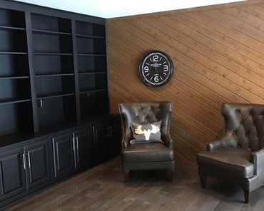 bookshelf painting in black