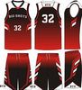Red white and black uniform printed on all sides with dye sublimation technique