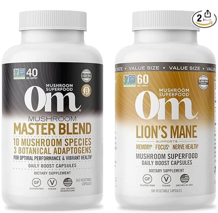 elevate your wellness with functional mushrooms. #om mushroom superfood #lionsmane lion's mane blend
