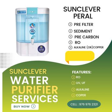 SunClever water purifier with multi-stage filtration and features.