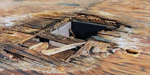 deck subfloor with dry rot