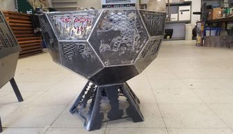 Customizable geodesic fire pit from koi lagoon in Fort Collins
