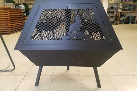 Custom triangular fire pit made by the Koi Lagoon