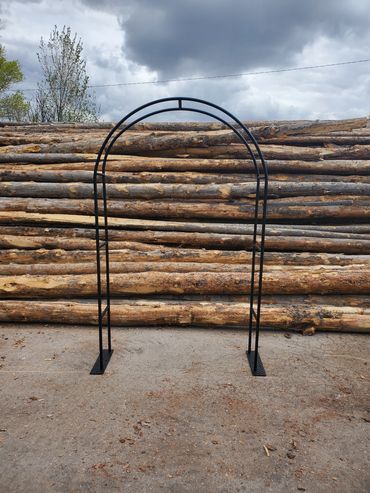 Custom metal arbor made by the metal fabricators at the Koi Lagoon in Fort Collins