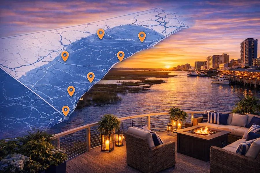 Coastal Carolina electrical service area map serving Little River and North Myrtle Beach