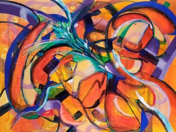 Endeavor-Colorful Abstract by artist Kim Shuckhart Gunns who signs her work KSG