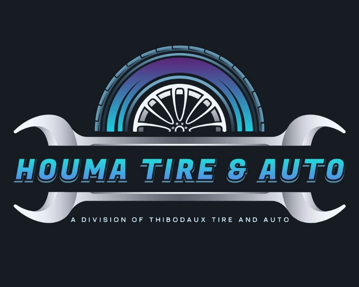 Logo of Houma Tire & Auto with a tire and wrench design.