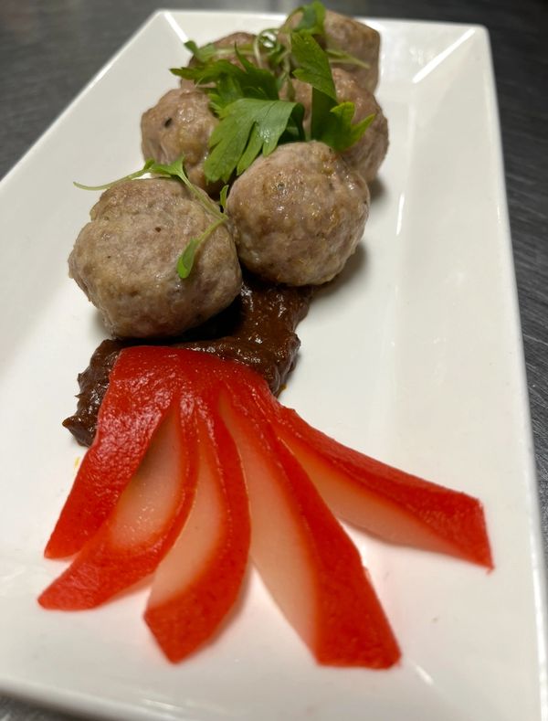 Pork Meatballs over Mole