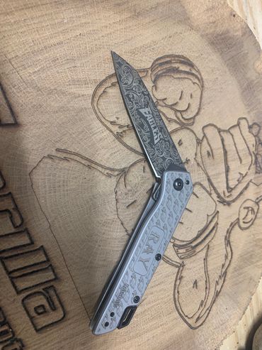 Engraved pocket knife