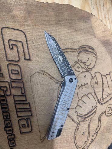 Engraved pocket knife
