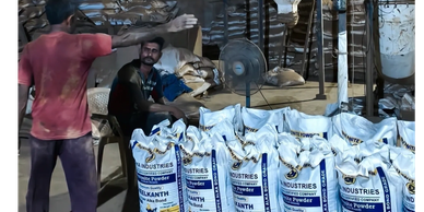 “Bentonite powder manufacturing and packaging at Daiya Industries facility.”