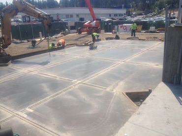 commercial flatwork - smooth finish slab with early entry Soff-cutt control joints