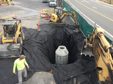 commercial utilities - storm water drywell installation (view 1)