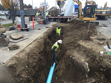 commercial utilities - water main installation (view 2b) - trenching
